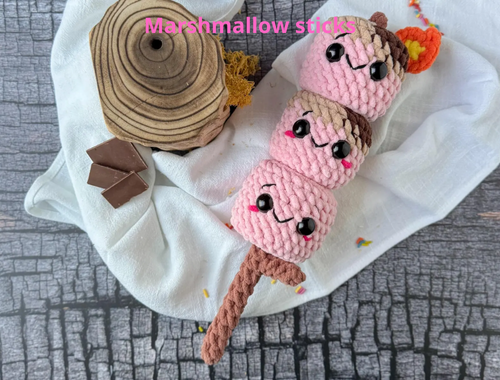 Marshmallow sticks Crochet Pattern - MarshmallowCrafts