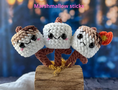 Marshmallow sticks Crochet Pattern - MarshmallowCrafts