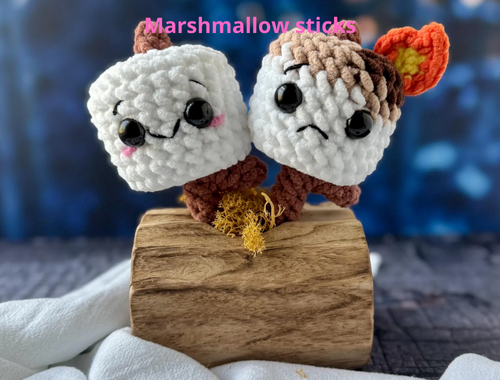 Marshmallow sticks Crochet Pattern - MarshmallowCrafts